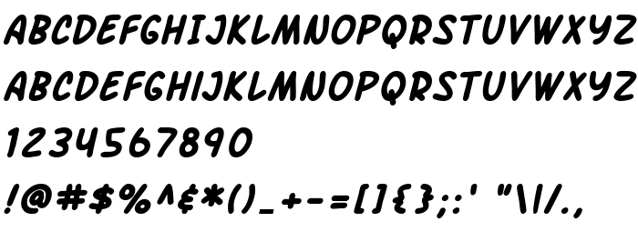 Vista previa fuente SF Arch Rival Bold Italic