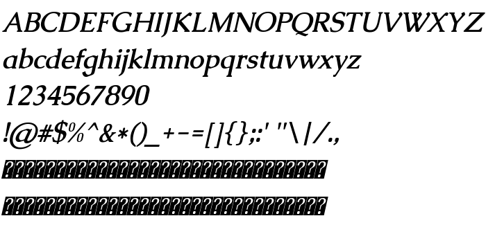 Vista previa fuente Caudex Bold Italic