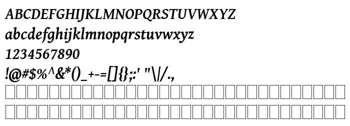 Vista previa fuente Gentium Basic Bold Italic
