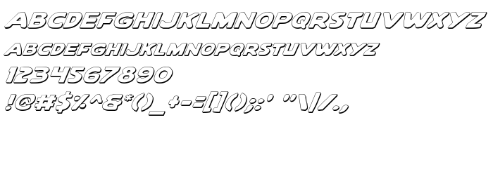 Vista previa fuente Quartermain Outline Italic