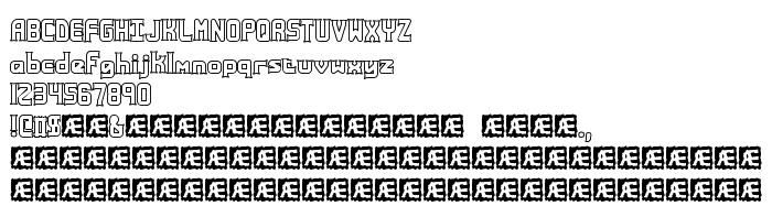 Vista previa fuente Ataxia Outline (BRK)