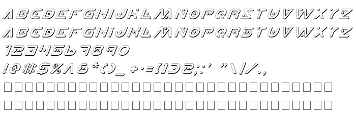 Vista previa fuente Planet X Shadow Italic