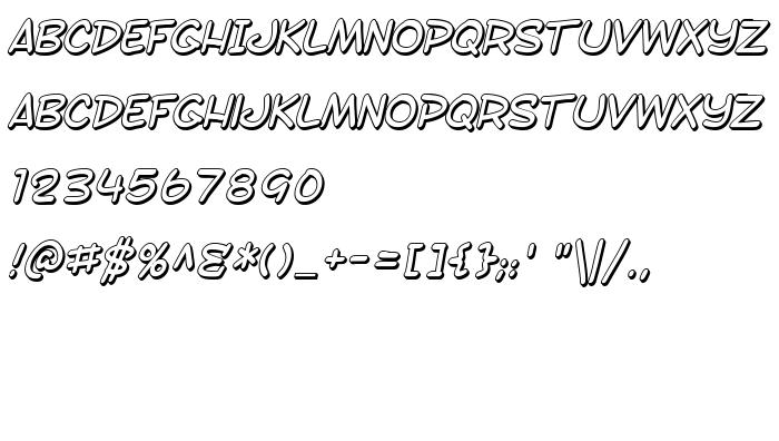 Vista previa fuente SF Toontime Shaded Italic