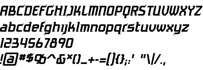 Vista previa fuente Antigrav BB Italic