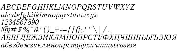 Vista previa fuente QuantAntiquaC Italic