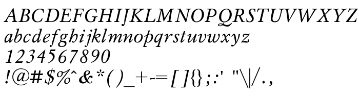 Vista previa fuente UkrainianMysl Italic