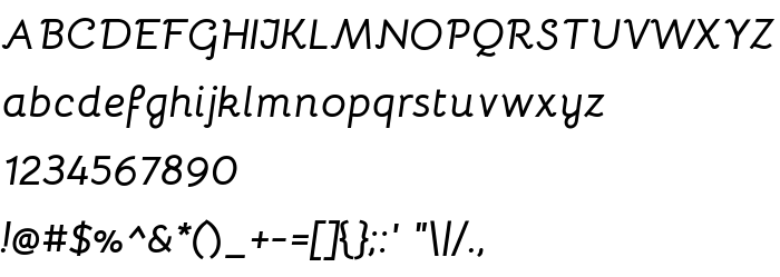 Vista previa fuente Bellota Bold Italic