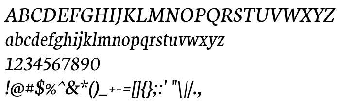Vista previa fuente Neuton Italic