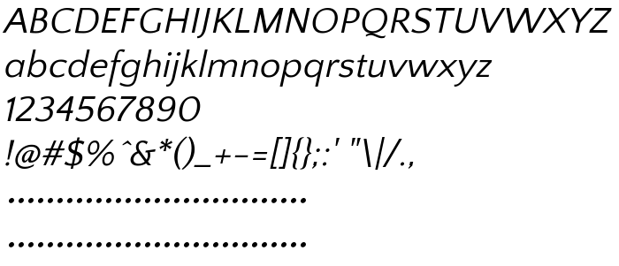 Vista previa fuente Quattrocento Sans Italic