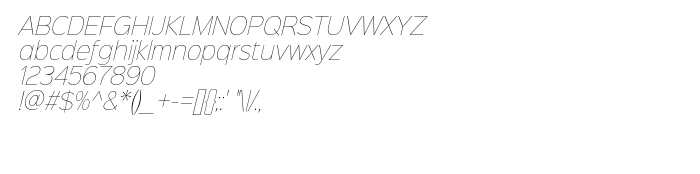 Vista previa fuente Sinkin Sans 100 Thin Italic