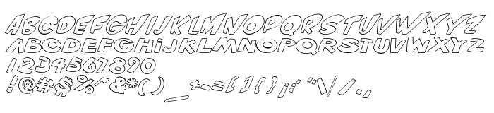 Vista previa fuente VTC ScreamItLoud Outline Italic