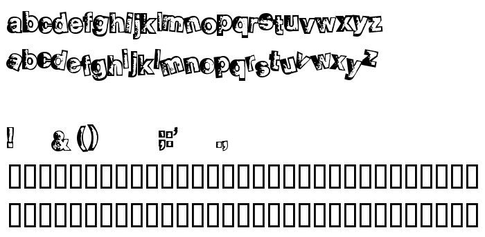 Vista previa fuente Smellvetica Outline