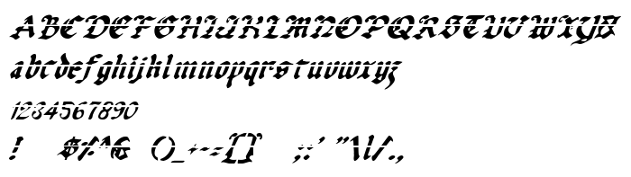 Vista previa fuente Uberholme Lazar Italic